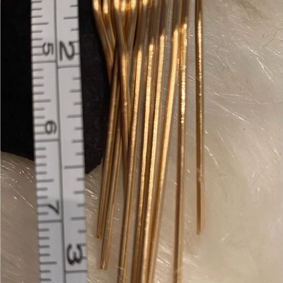 Gold Tone Metal Tassel Drop Fashion Earrings - Picture 8 of 12